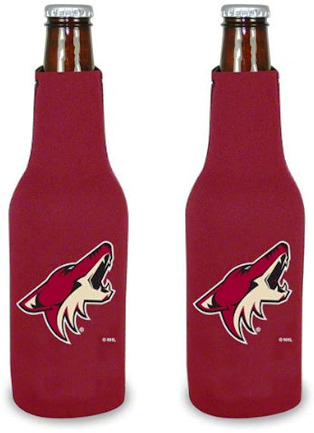 Arizona Coyotes Phoenix 2-Pack 12oz Bottle Zipper Beverage Insulator Neoprene Holder Cooler Hockey