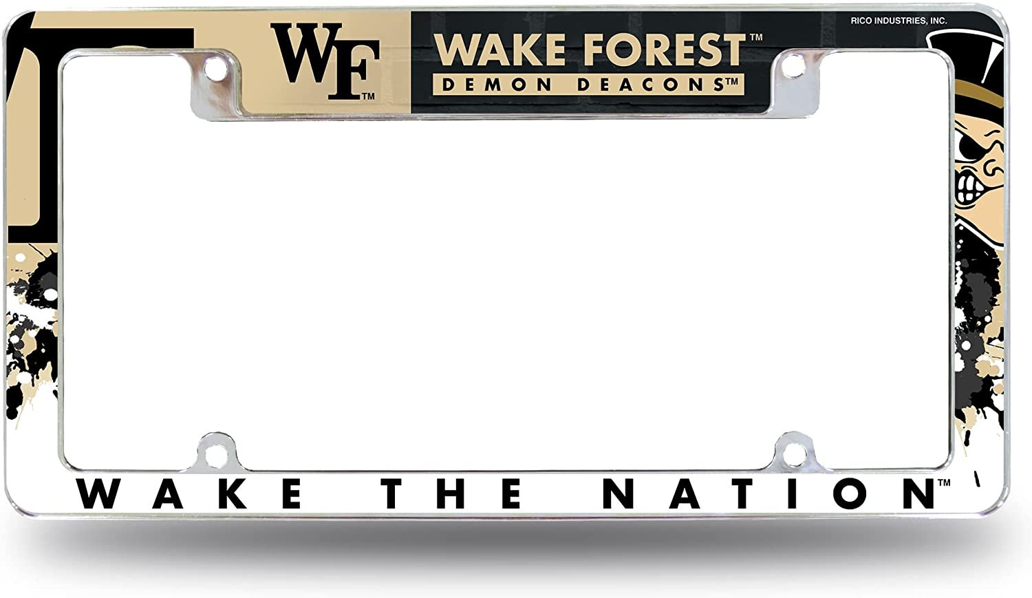 Wake Forest University Demon Deacons Metal License Plate Frame Chrome Tag Cover 12x6 Inch Alternate Design