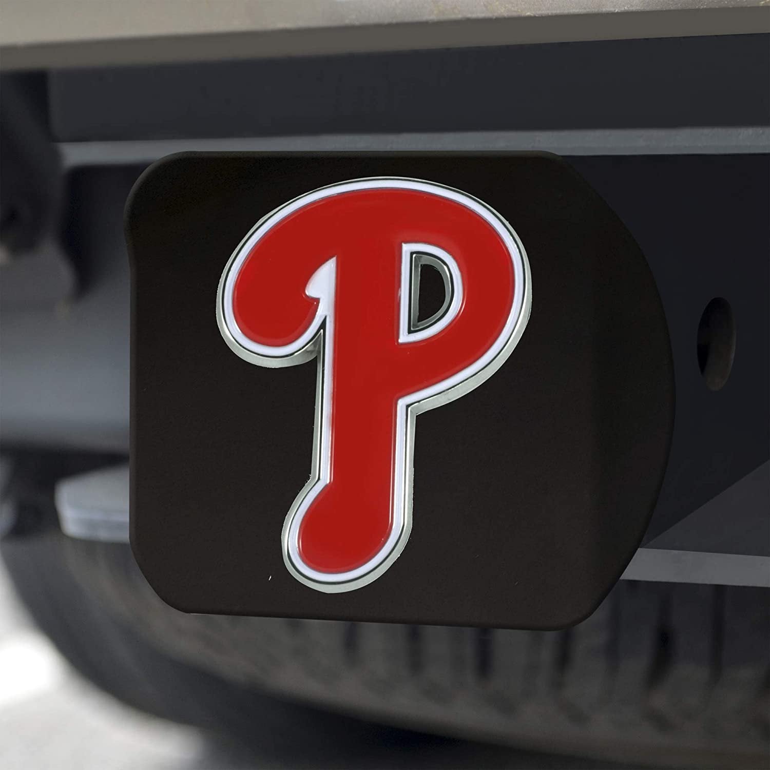 Philadelphia Phillies Hitch Cover Black Solid Metal with Raised Color Metal Emblem 2" Square Type III