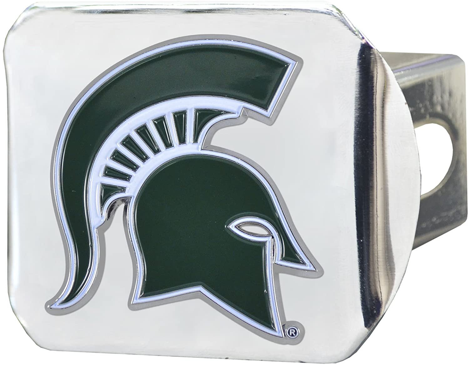 Michigan State Spartans Hitch Cover Solid Metal with Raised Color Metal Emblem 2" Square Type III University