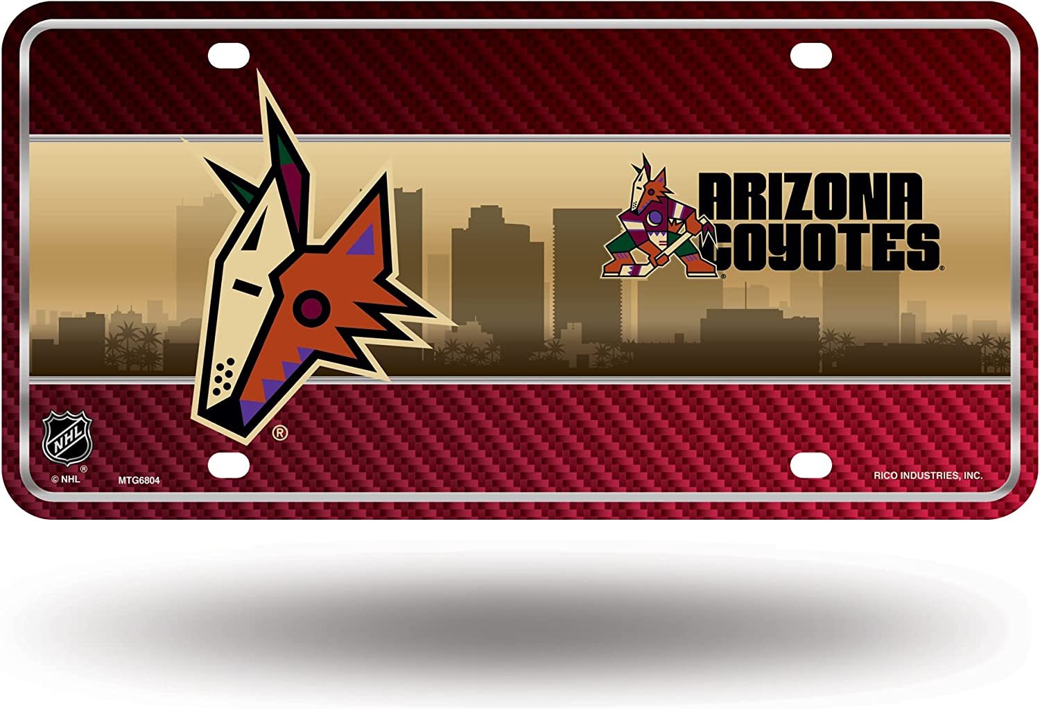 Arizona Coyotes Metal License Plate Tag Aluminum Novelty 12x6 Inch City Design