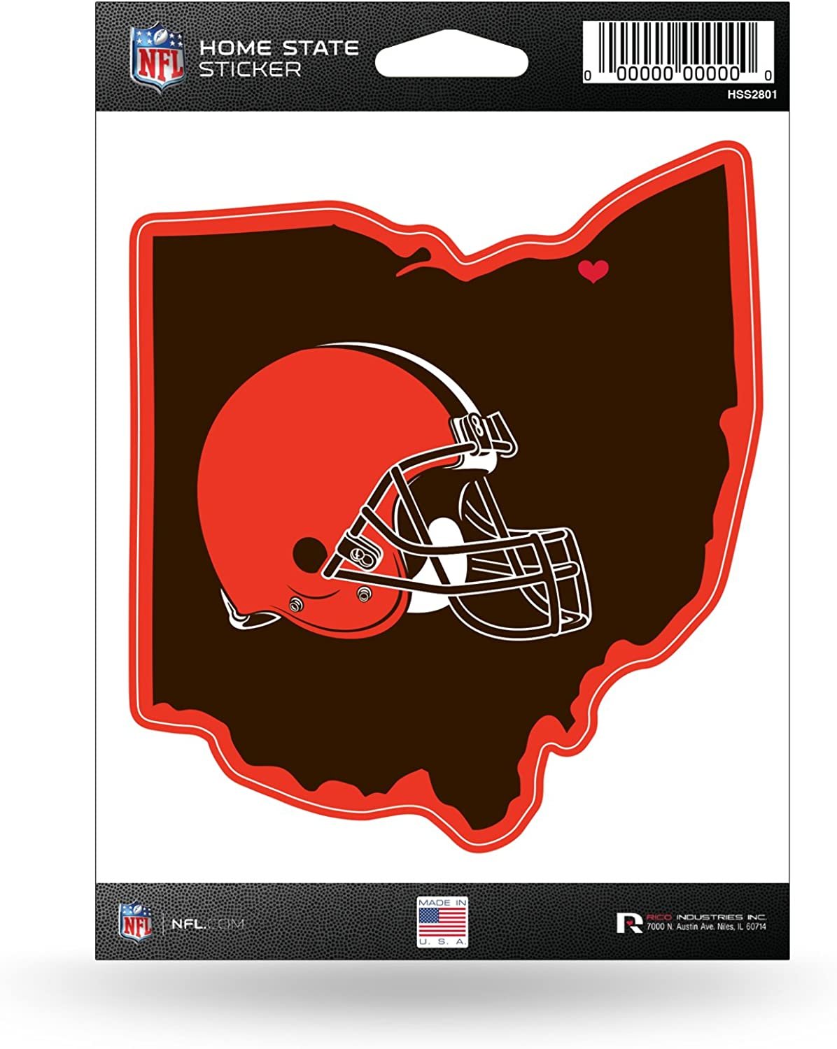 Cleveland Browns 5 Inch Home State Sticker Decal