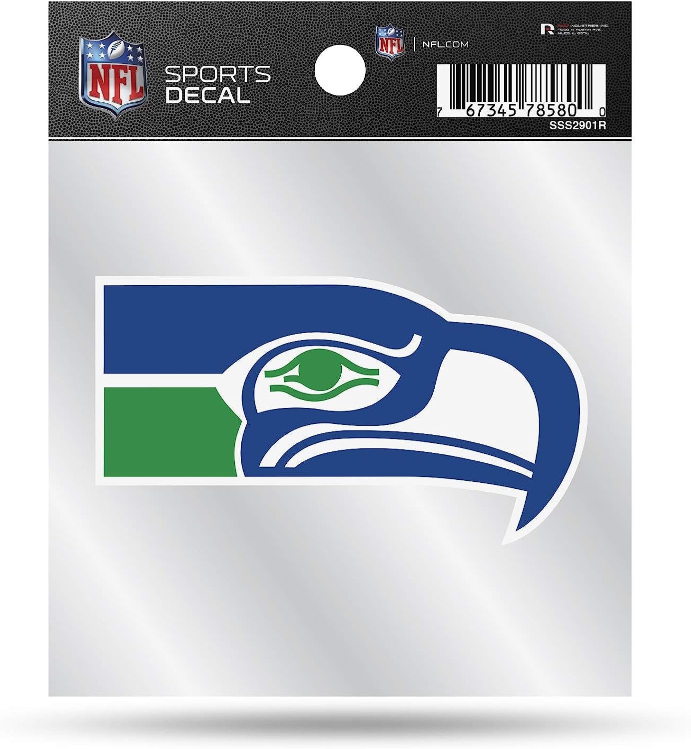 Seattle Seahawks 4x4 Inch Die Cut Decal Sticker, Retro Logo, Clear Backing