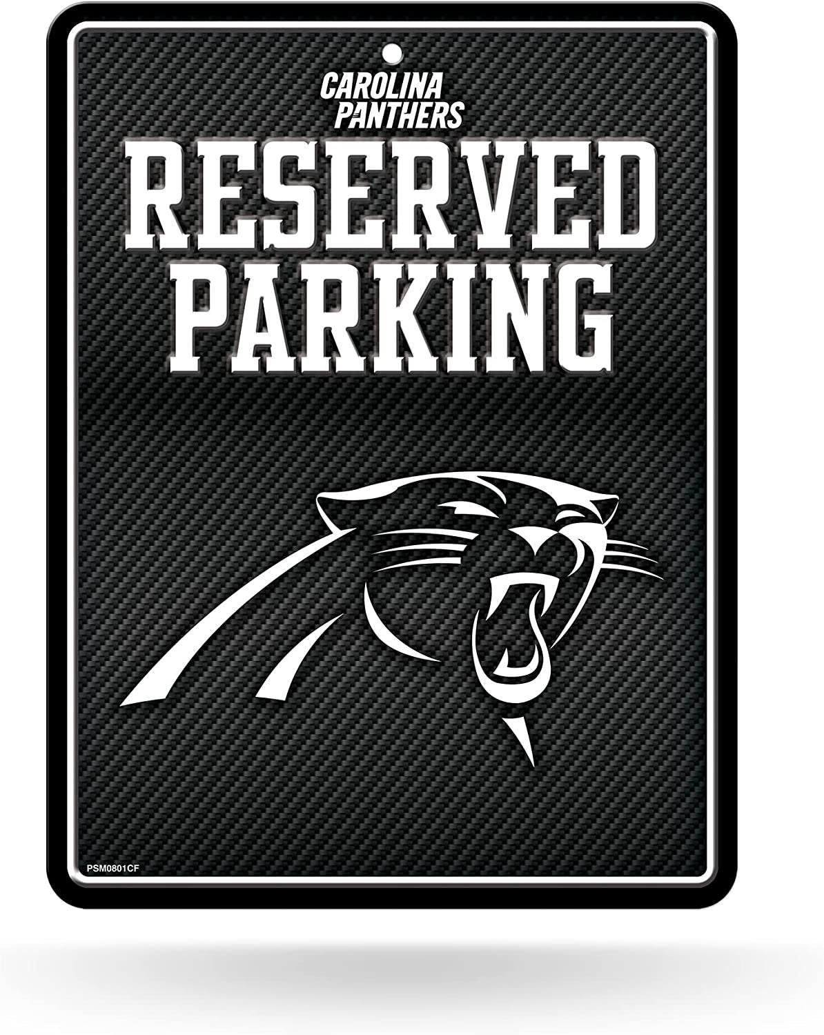 Carolina Panthers Metal Parking Novelty Wall Sign 8.5 x 11 Inch Carbon Fiber Design