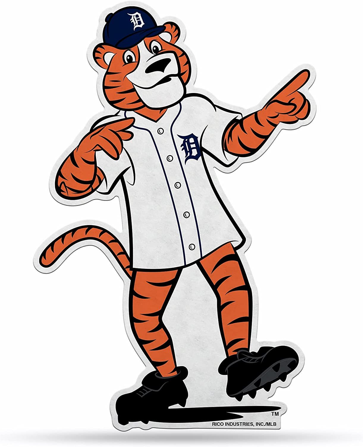 Detroit Tigers Pennant Felt Mascot Design Shape Cut 18 Inch