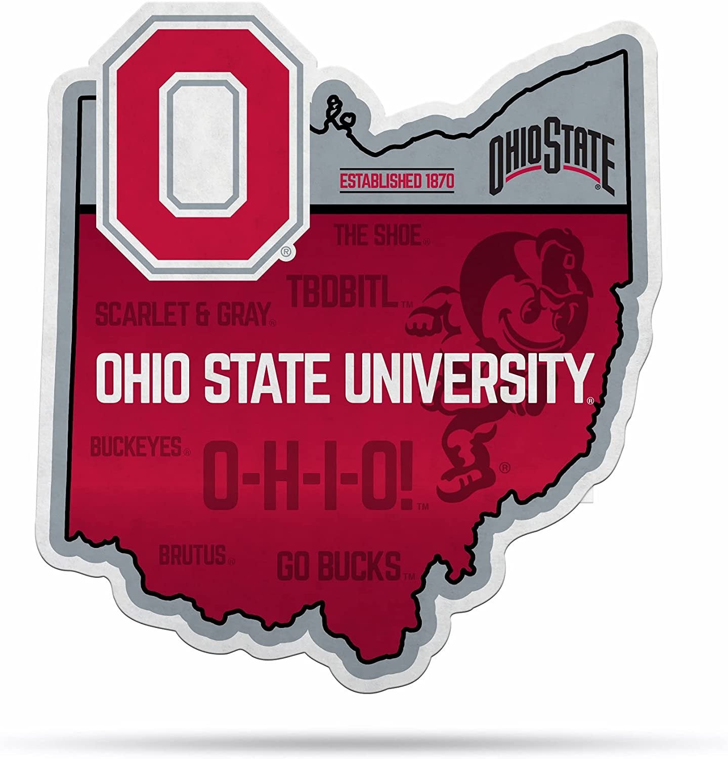 Ohio State Buckeyes Pennant State Shape 18 Inch Soft Felt University of