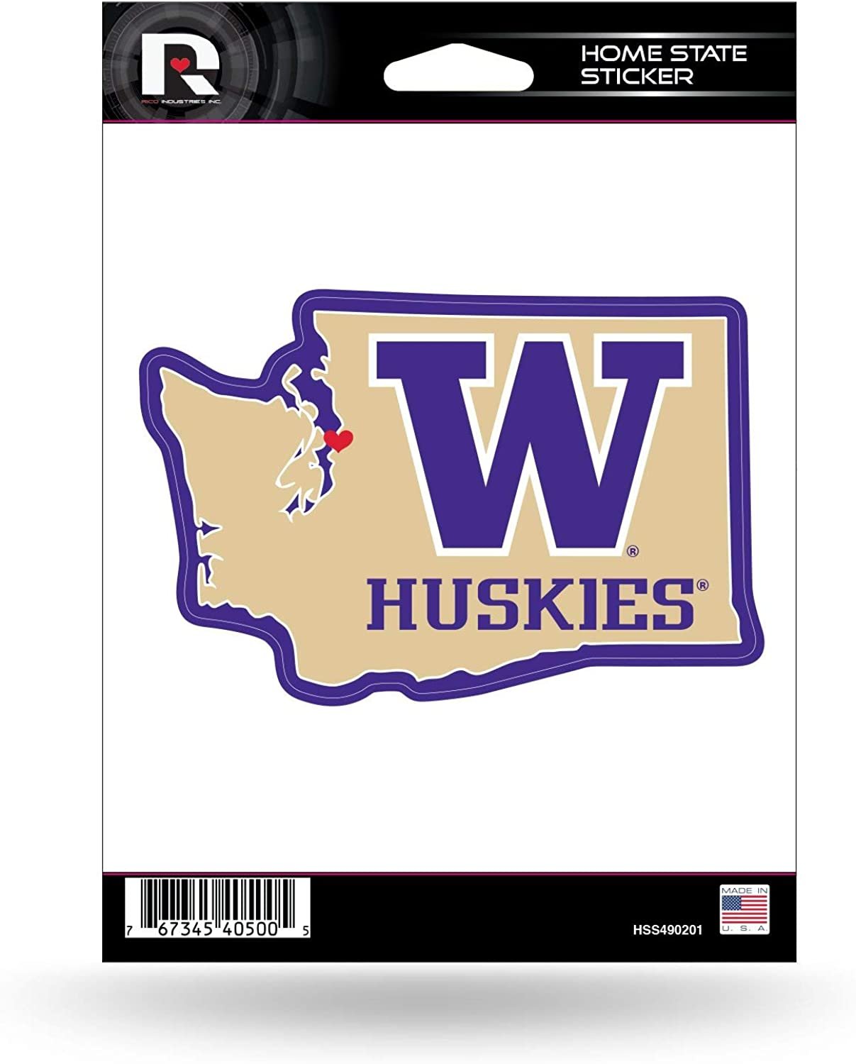 University of Washington Huskies Home State Sticker Decal Flat Vinyl 5 Inch