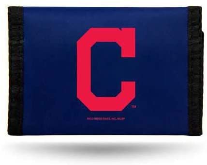 Cleveland Indians Nylon Trifold Wallet, Hook and Loop Closure