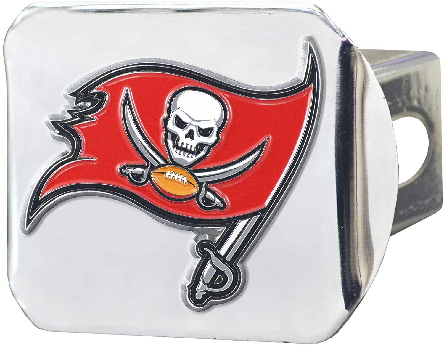 Tampa Bay Buccaneers Hitch Cover Solid Metal with Raised Color Metal Emblem 2" Square Type III