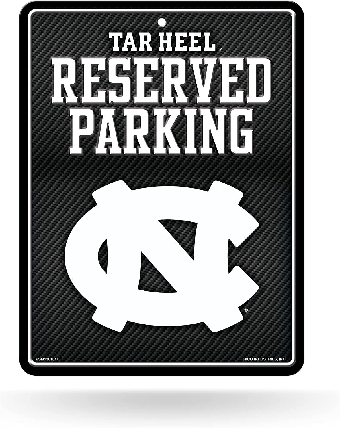 University of North Carolina Tar Heels Metal Parking Novelty Wall Sign 8.5 x 11 Inch Carbon Fiber Design