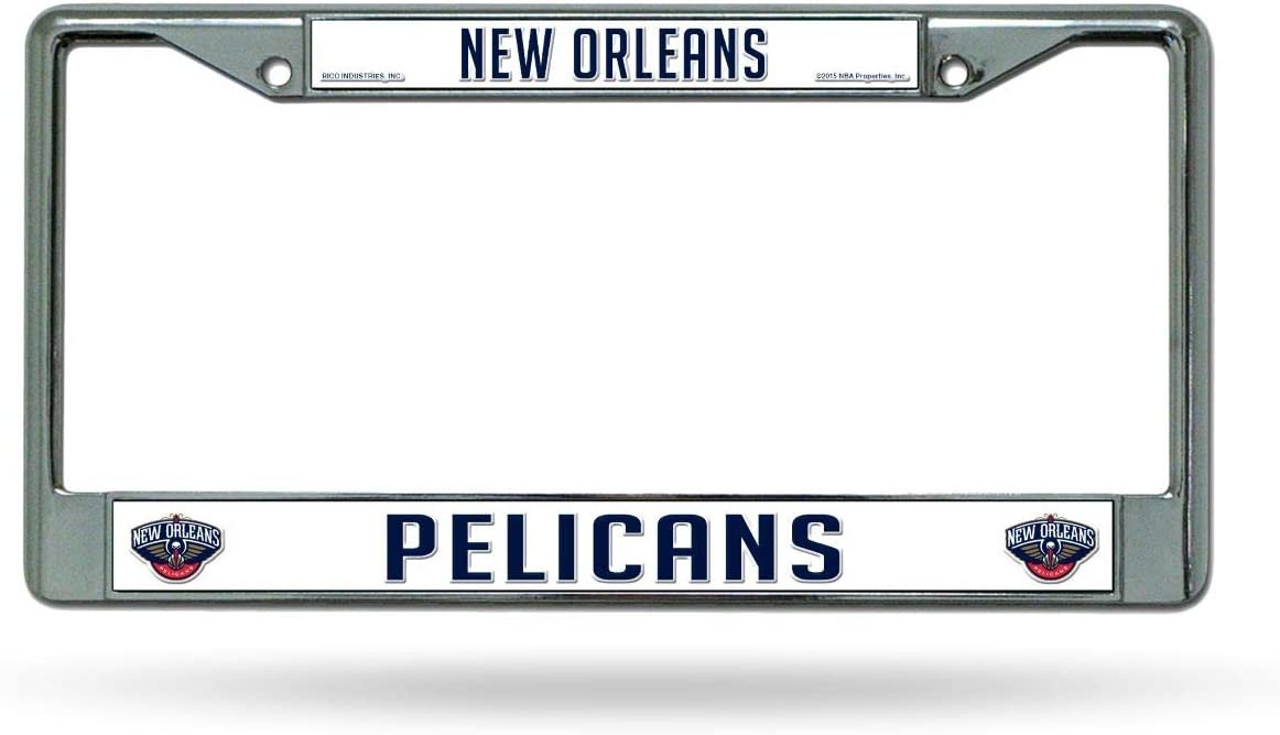 New Orleans Pelicans Metal License Plate Frame Chrome Tag Cover 12x6 Inch