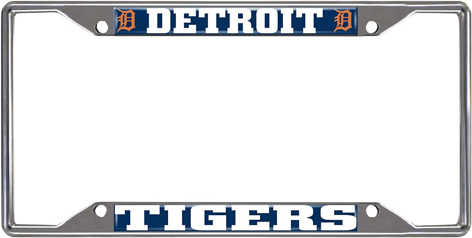 Detroit Tigers Premium Metal License Plate Frame Chrome Tag Cover, 12x6 Inch