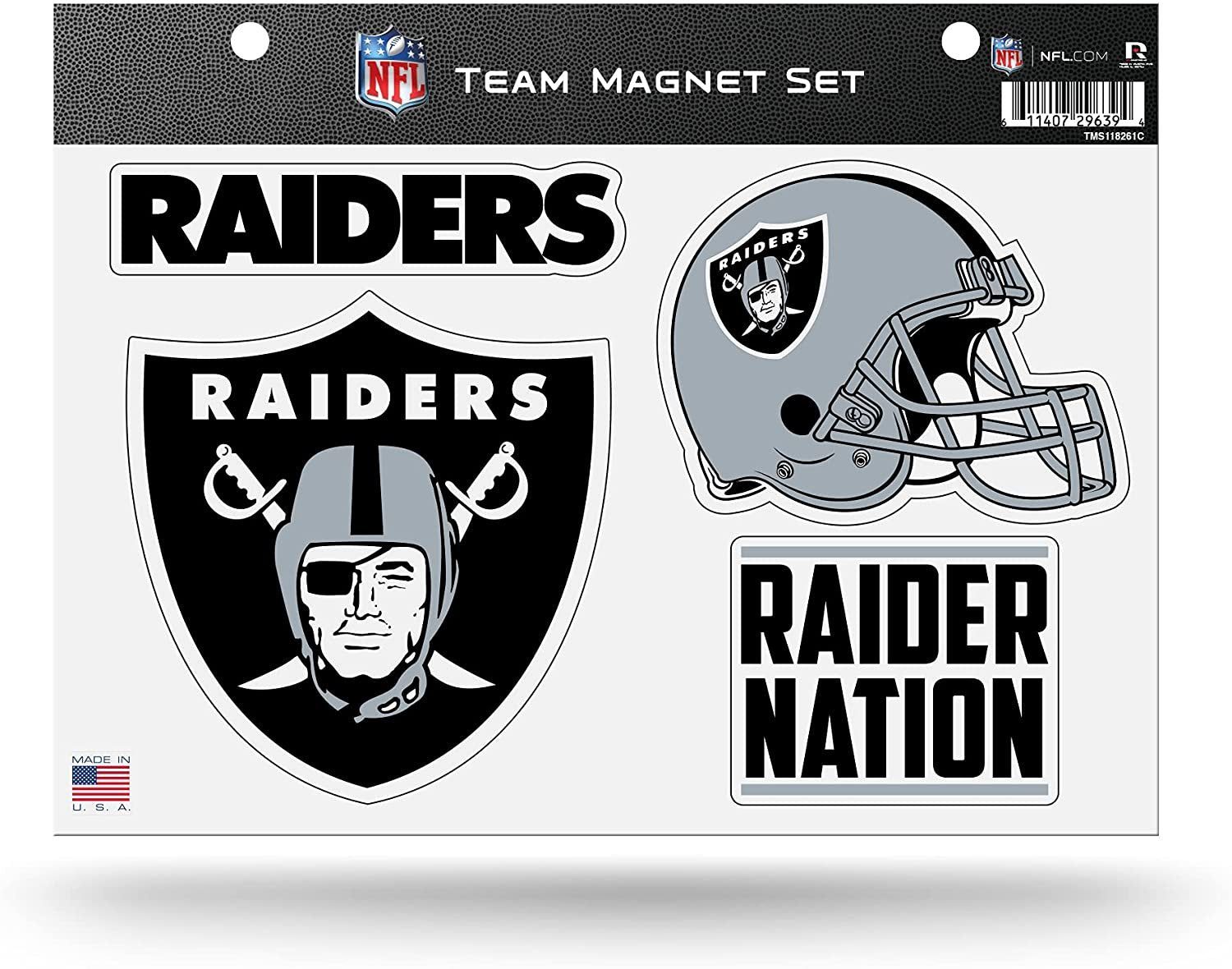 Las Vegas Raiders Team Multi Magnet Set, 8.5x11 Inch Sheet, Die Cut, Auto Home