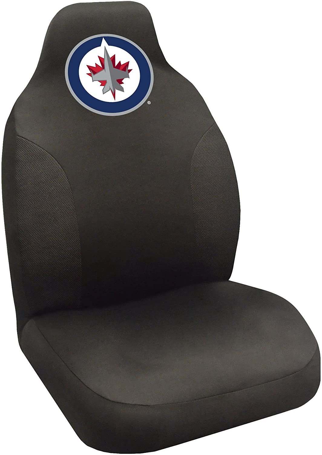 Winnipeg Jets Premium Embroidered Black Auto Bucket Seat Cover 48x20 Inch Elastic