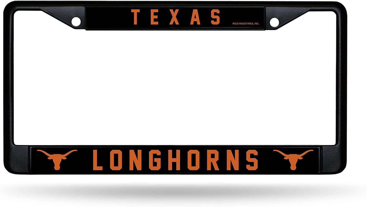 University of Texas Longhorns Black License Plate Frame Tag Cover 6 x 12 Inches