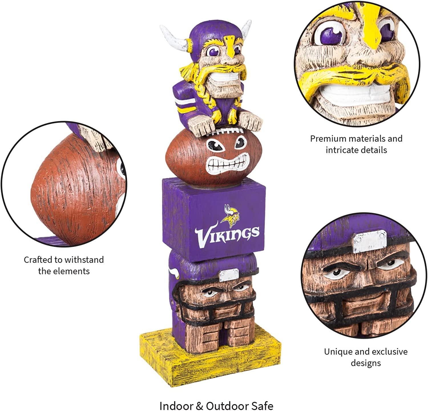 Minnesota Vikings 16 Inch Tiki Totem Garden Statue Resin Outdoor Decoration