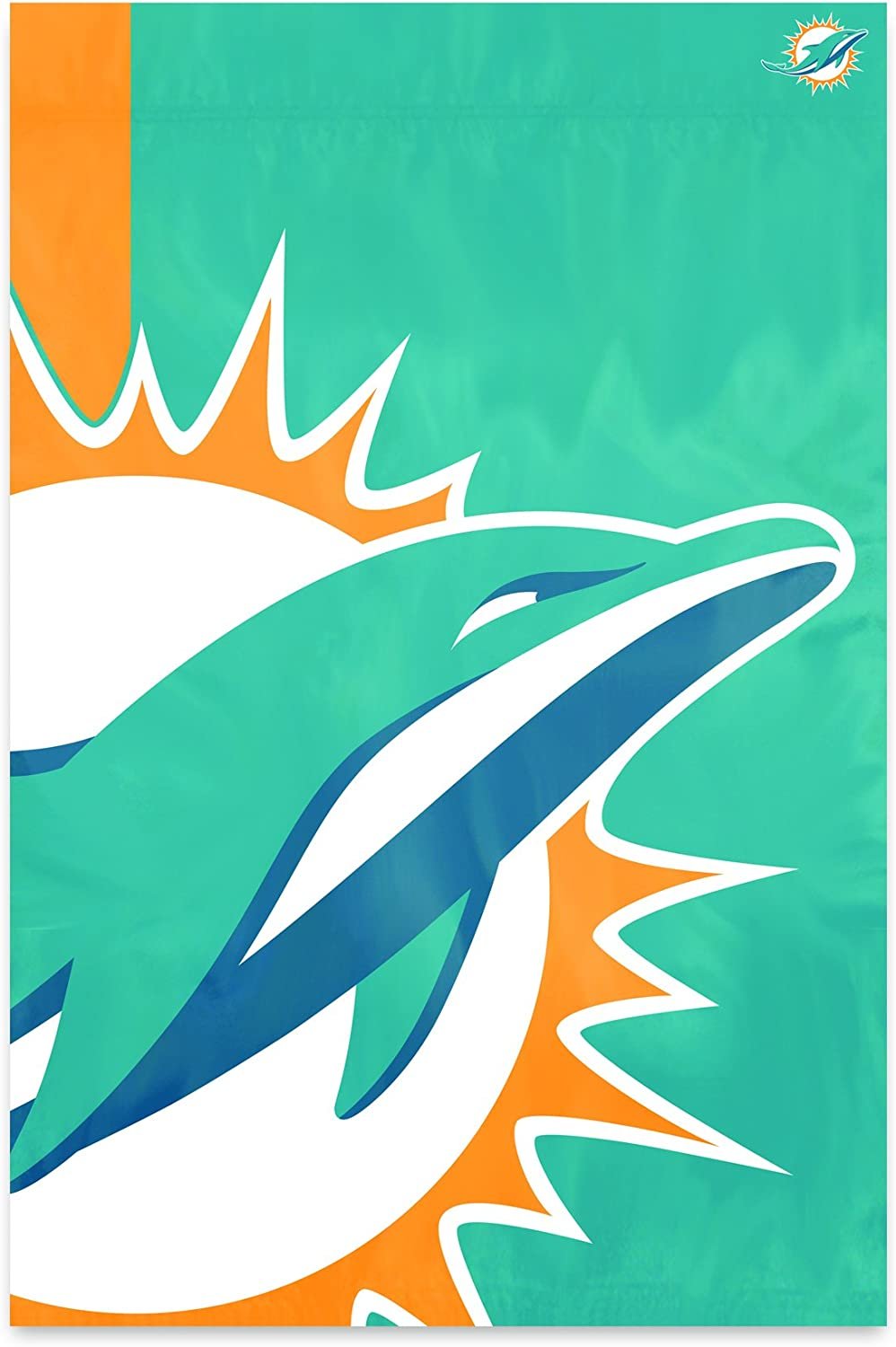 Miami Dolphins Banner Flag 2x3 Foot Bold Logo Design Single Sided