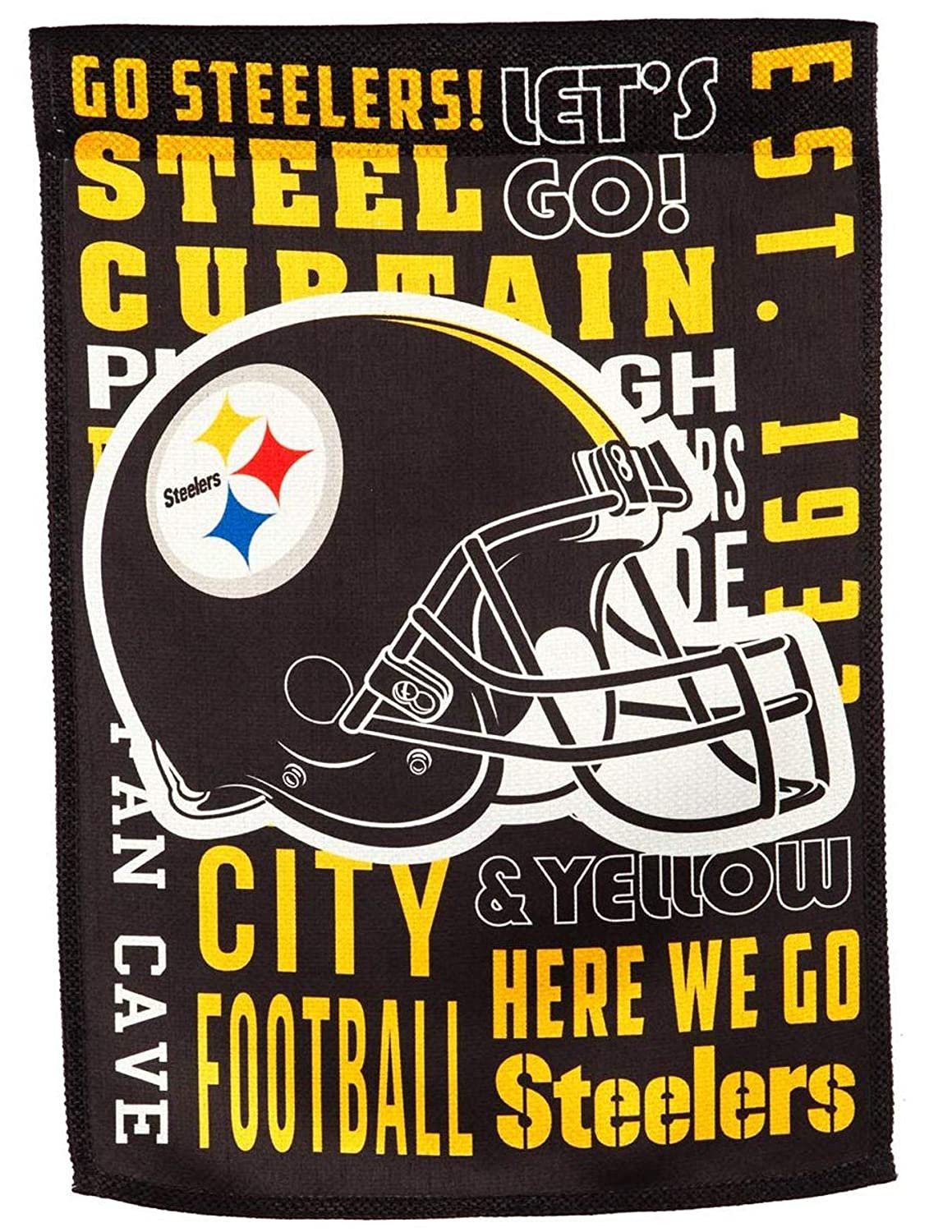 Pittsburgh Steelers Premium Garden Flag Banner, Double Sided, Fan Rules, 13x18 Inch