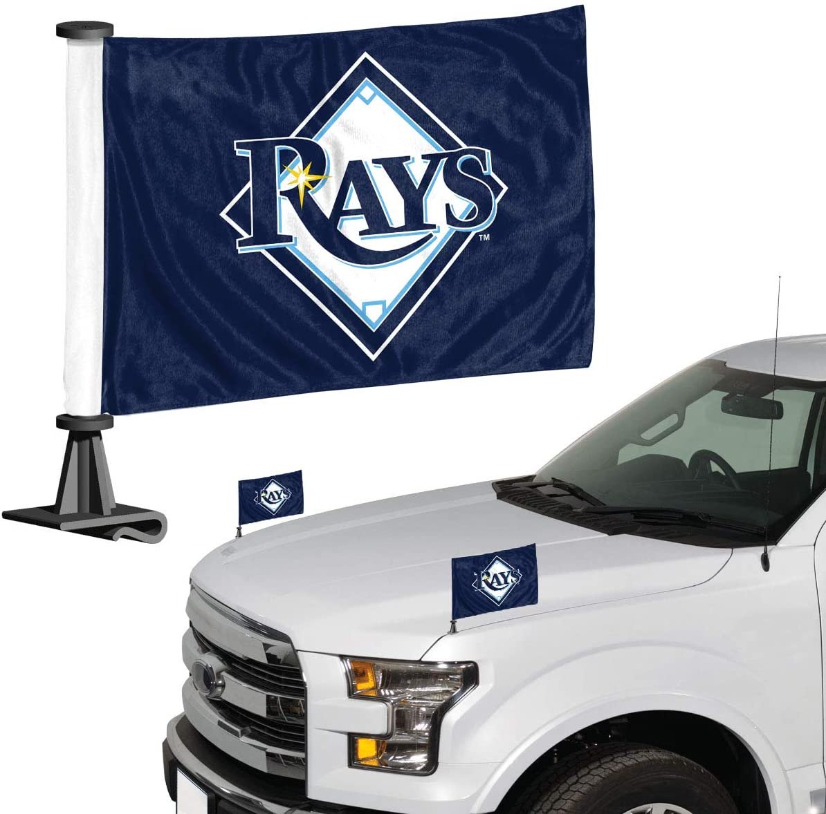 Promark MLB Tampa Bay Rays Flag Set 2Piece Ambassador Styletampa Bay Rays Flag Set 2Piece Ambassador Style, Team Color, One Size