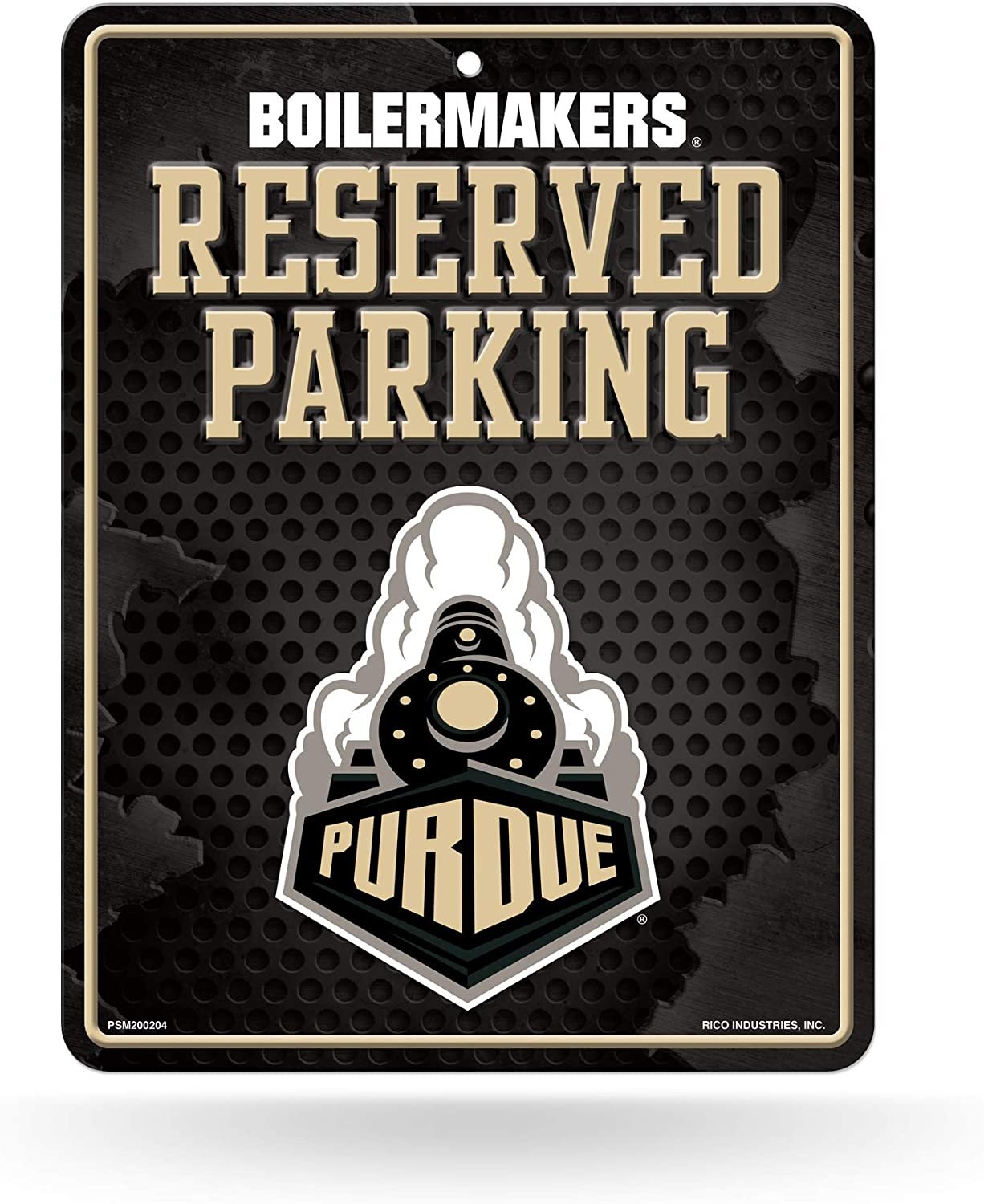 Purdue University Boilermakers Premium Metal Wall Parking Sign, 8.5x11 Inch, Primary Design, Great for Man Cave, Bed Room, Office, Home Decor