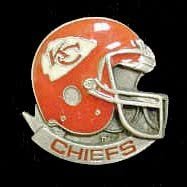 Kansas City Chiefs Helmet Premium Metal Pin, Lapel Hat Tie, Push Pin Backing