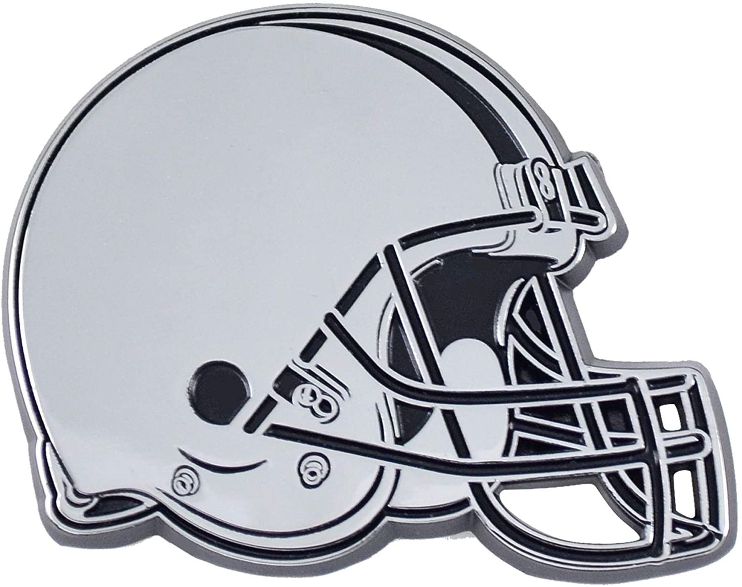 Cleveland Browns Solid Metal Chrome Auto Emblem Raised Decal Adhesive Backing