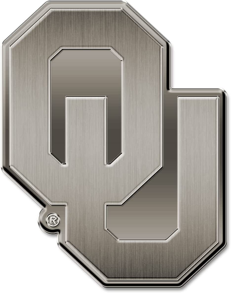 University of Oklahoma Sooners Solid Metal Auto Emblem Antique Nickel for Car/Truck/SUV