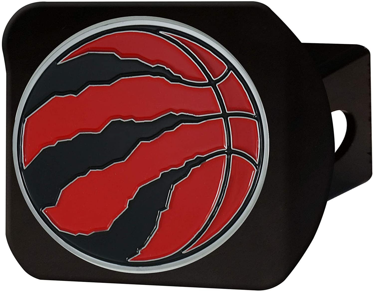 Toronto Raptors Hitch Cover Black Solid Metal with Raised Color Metal Emblem 2" Square Type III