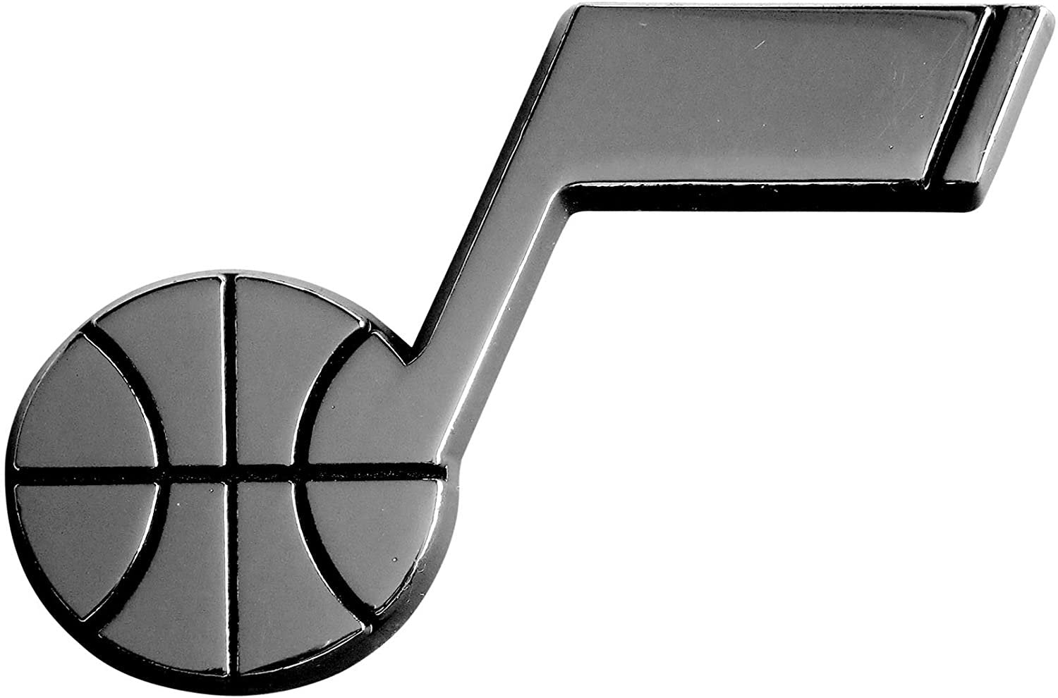 Utah Jazz Premium Solid Metal Raised Auto Emblem, Shape Cut, Adhesive Backing