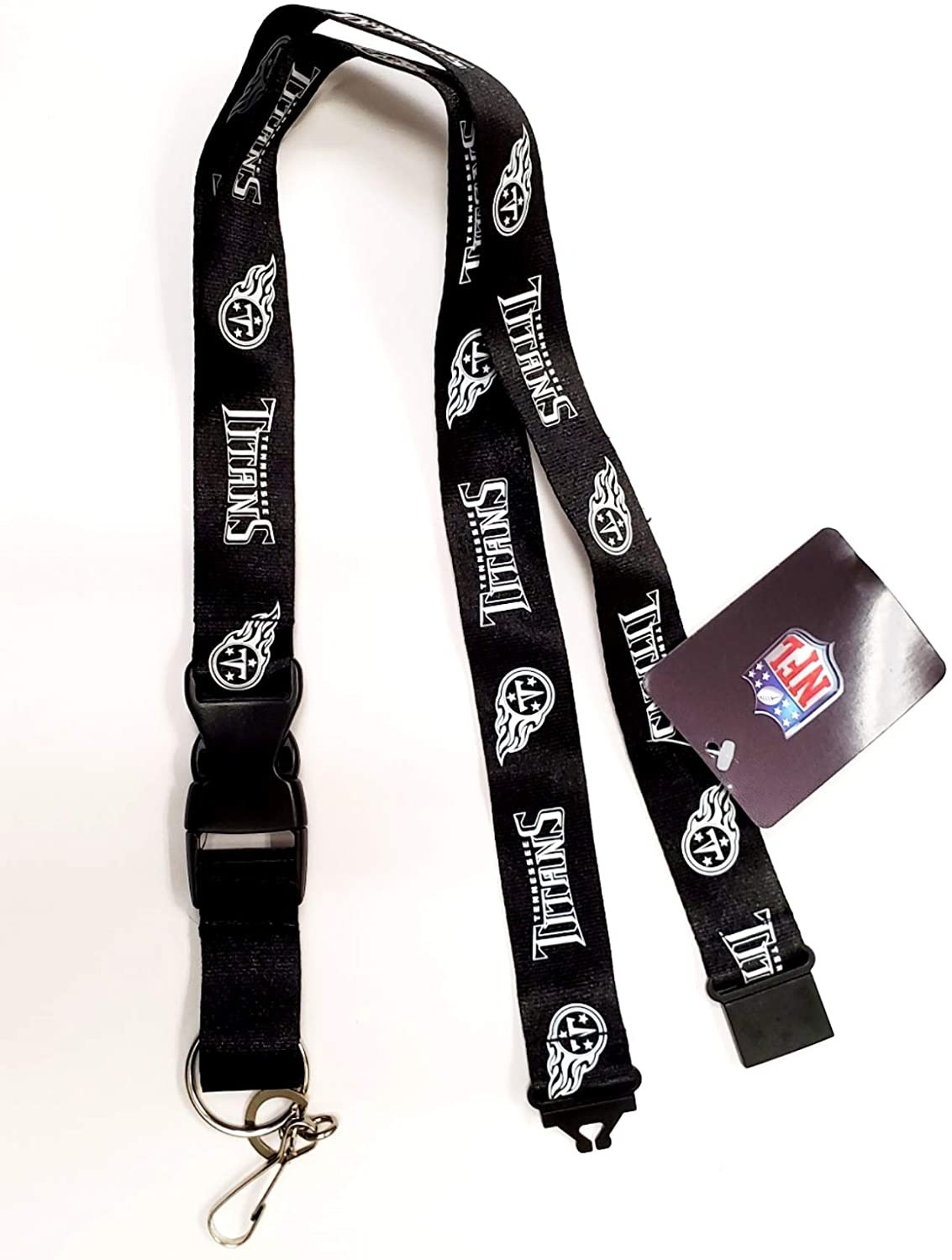 Tennessee Titans Blackout Lanyard Keychain Double Sided Breakaway Safety Design Adult 18 Inch