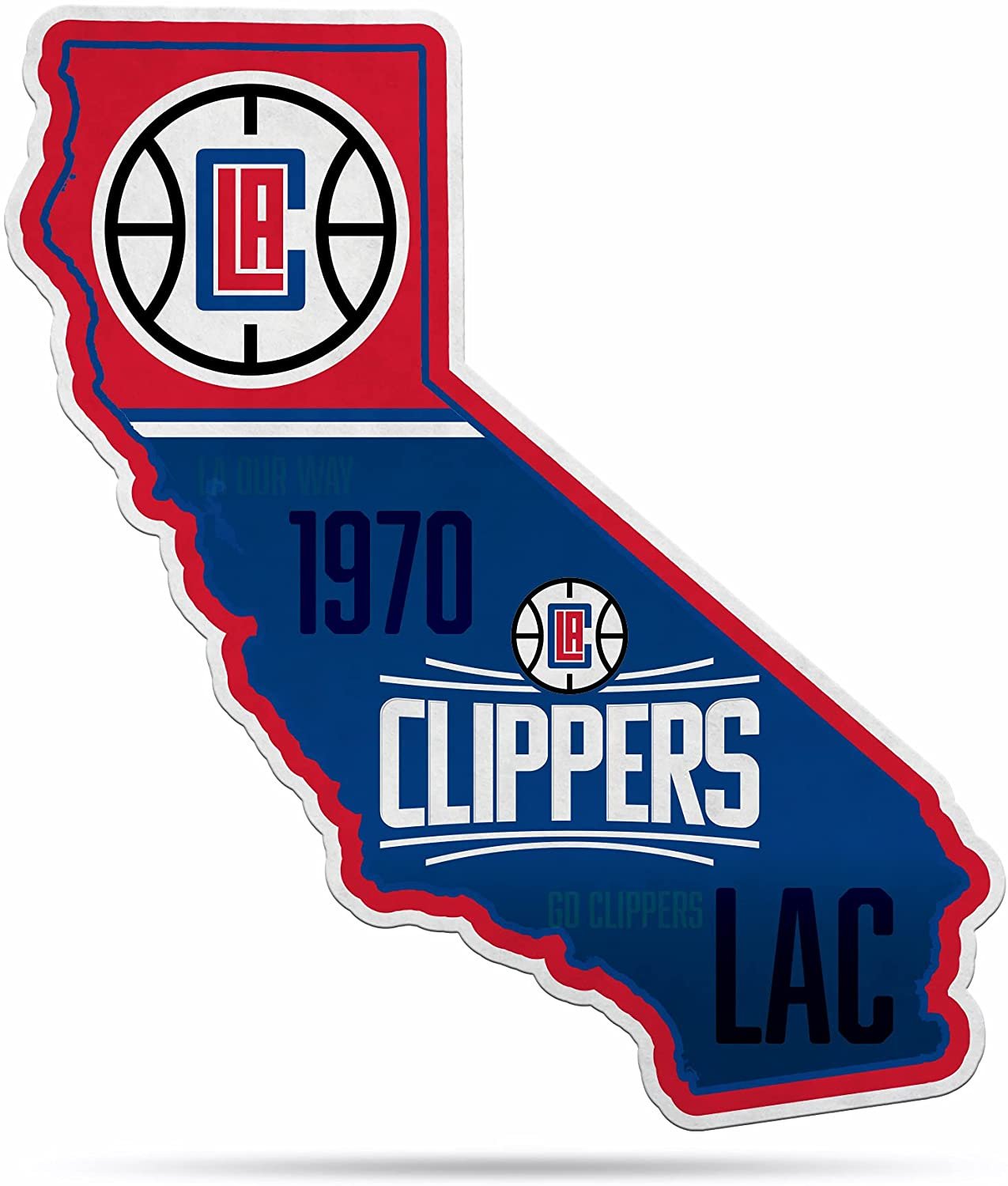 Los Angeles Clippers Soft Felt Pennant, State Design, Shape Cut, 18 Inch, Easy To Hang
