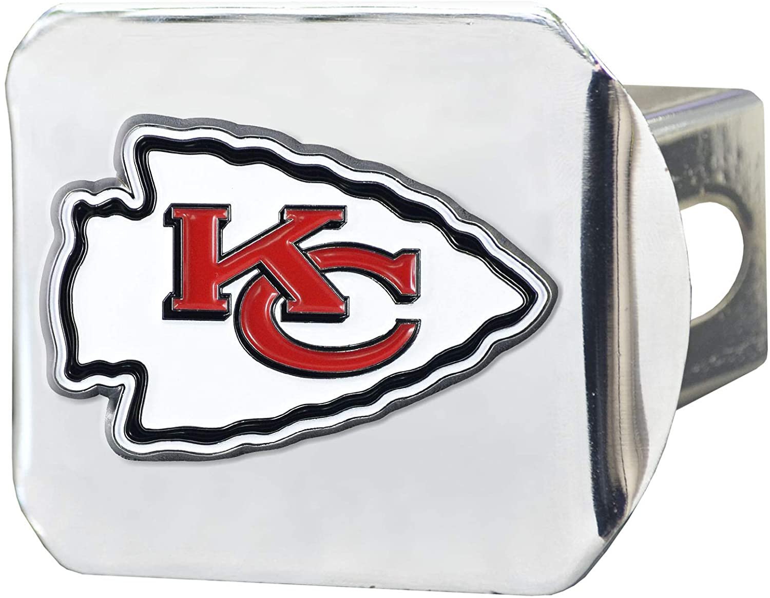 Kansas City Chiefs Hitch Cover Solid Metal with Raised Color Metal Emblem 2" Square Type III
