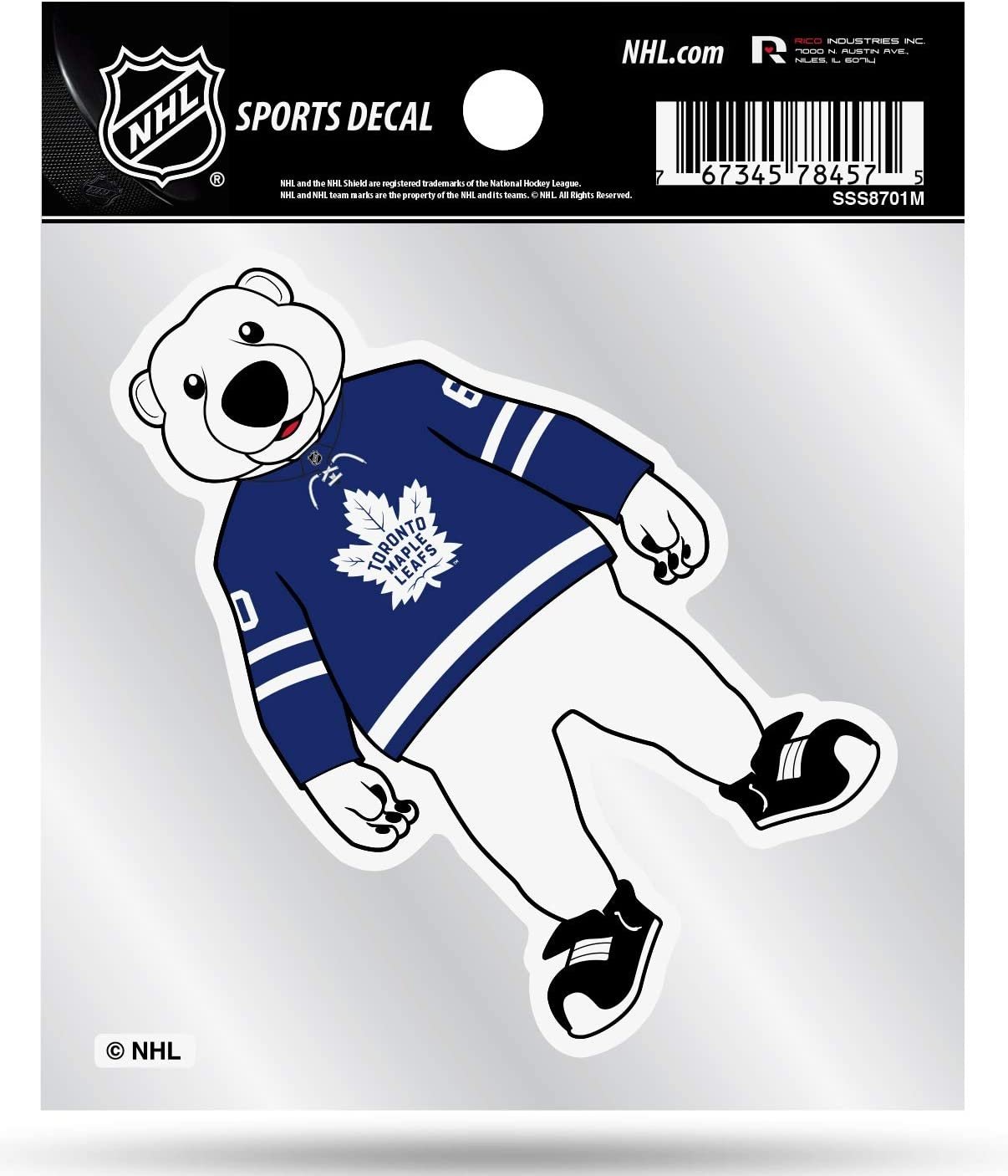 Toronto Maple Leafs 4x4 Decal Sticker Mascot Logo Premium with Clear Backing Flat Vinyl Auto Home Hockey