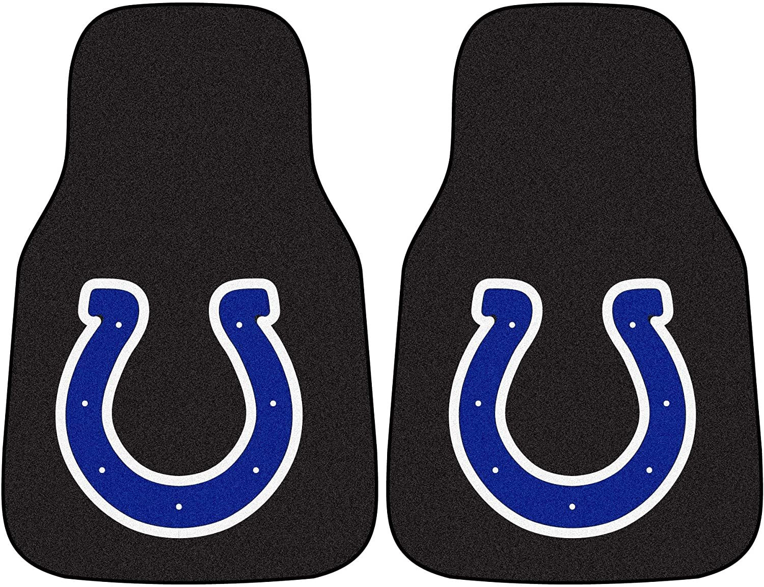 Indianapolis Colts Front Floor Mats, Carpet Car Set, 18x27 Inch, Nylon, Set of 2