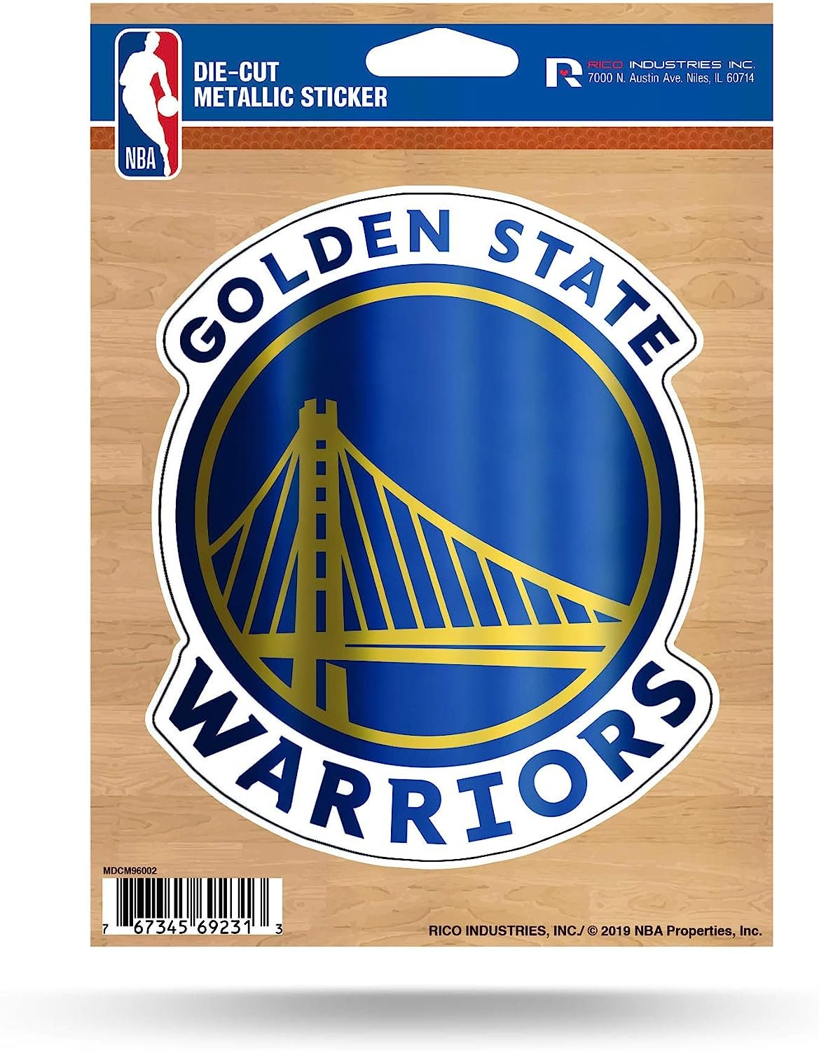 Golden State Warriors 5 Inch Die Cut Flat Vinyl Decal Sticker, Chrome Metallic Shimmer Design, Full Adhesive Backing