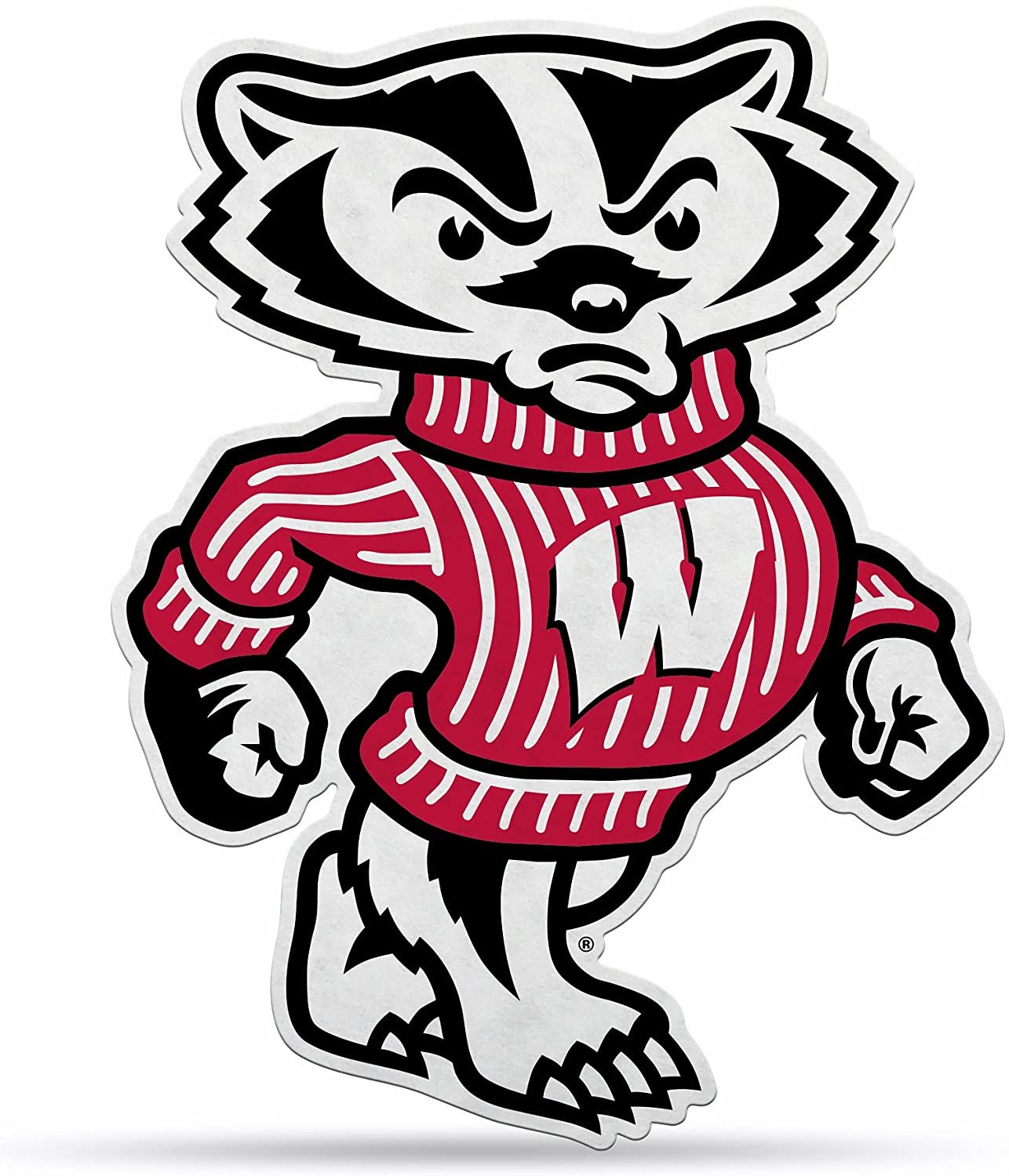 University of Wisconsin Badgers Soft Felt Pennant, Mascot Design, Shape Cut, 18 Inch, Easy To Hang