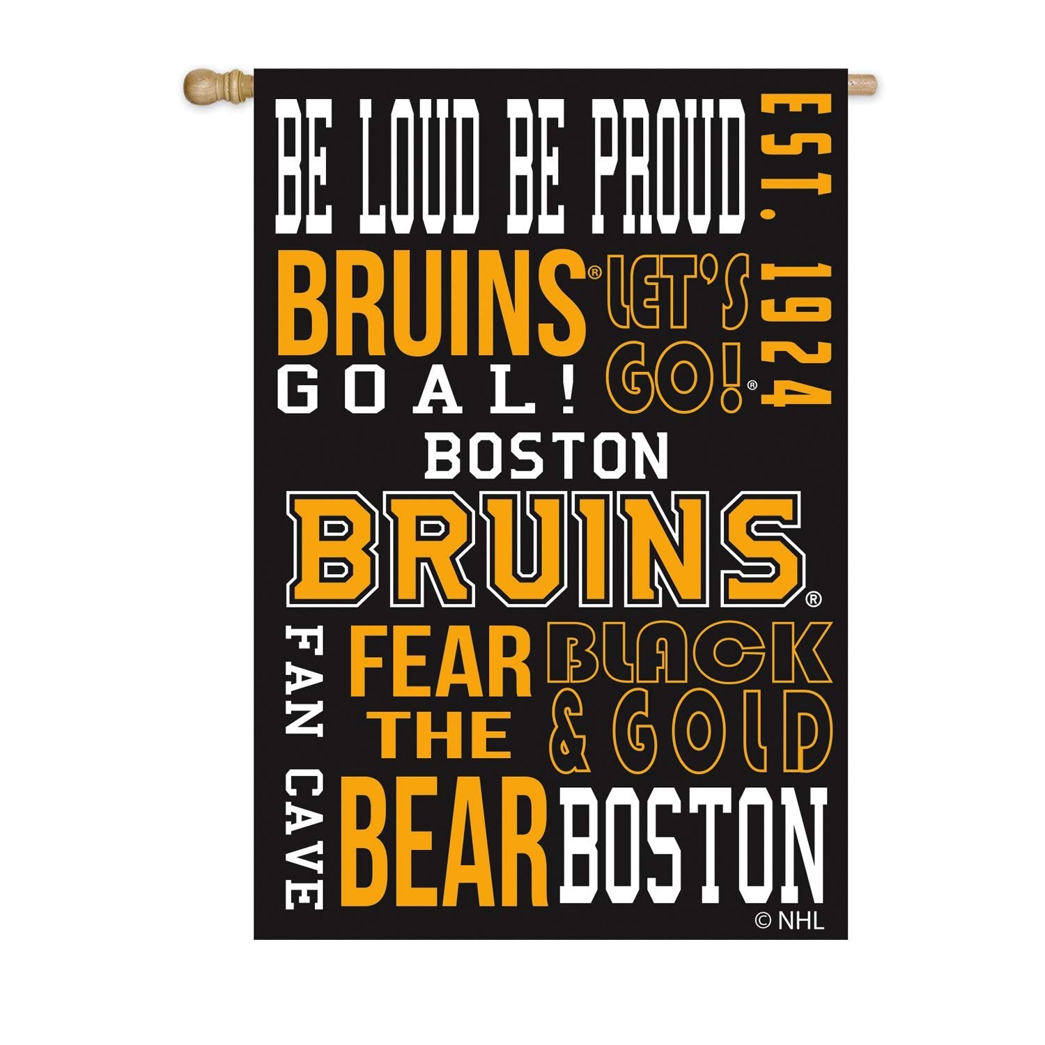 Boston Bruins Premium Garden Flag Banner, Double Sided, Linen, Fan Rules, 13x18 Inch