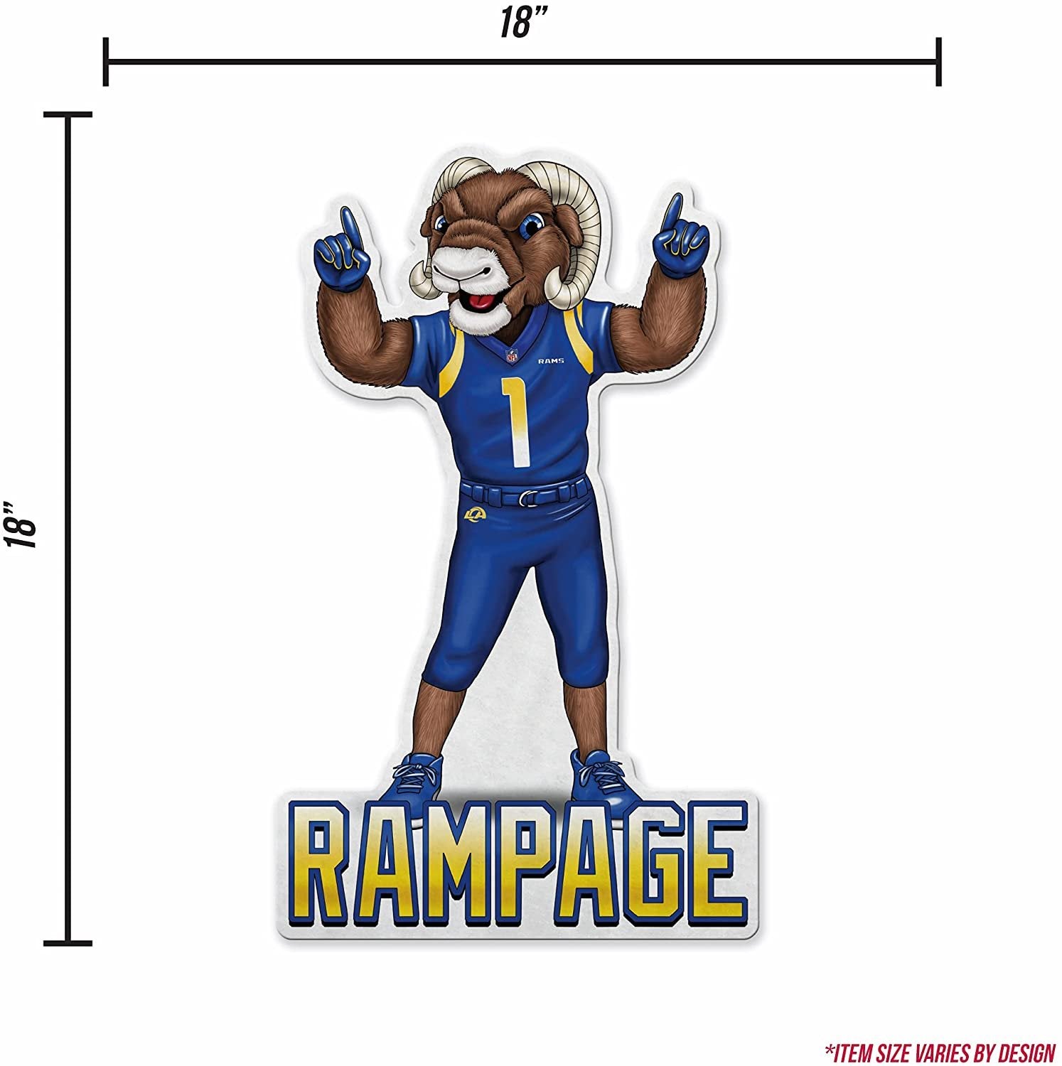 Los Angeles Rams Shape Cut Mascot Pennant 18 Inch Soft Felt Material