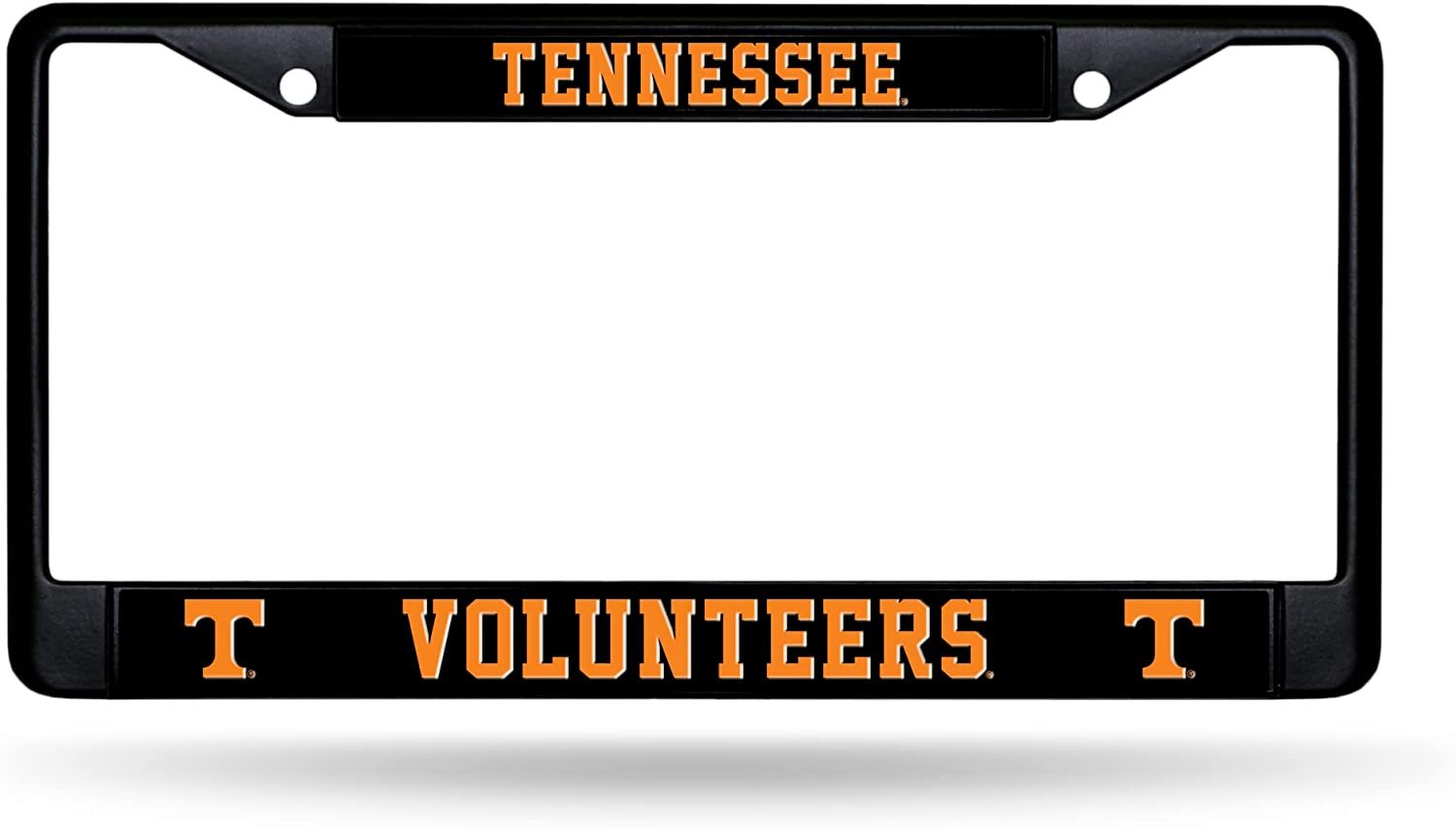 University of Tennessee Volunteers Black Metal License Plate Frame Chrome Tag Cover 6x12 Inch