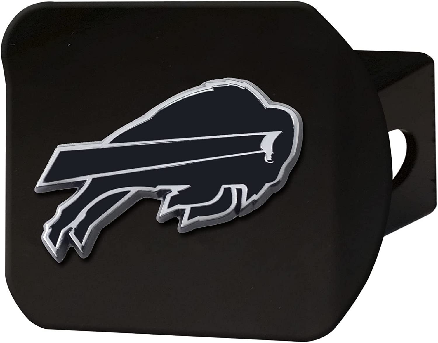 NFL Buffalo Bills Metal Hitch Cover, Black, 2" Square Type III Hitch Cover
