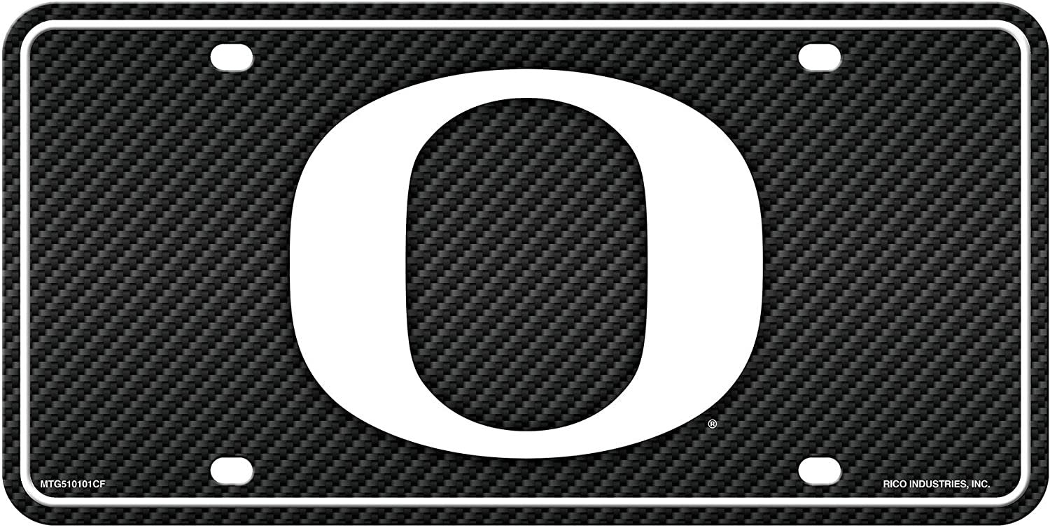 University of Oregon Ducks Metal Auto Tag License Plate, Carbon Fiber Design, 6x12 Inch