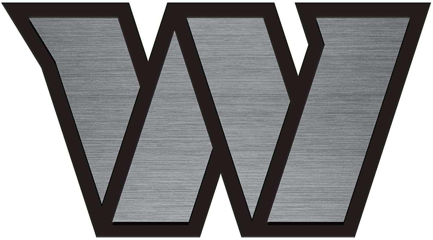 Washington Commanders Premium Solid Metal Raised Auto Emblem, Antique Nickel Finish, Shape Cut, Adhesive Backing