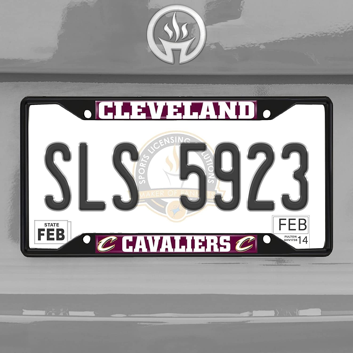 Cleveland Cavaliers Metal License Plate Frame Black Finish Tag Cover
