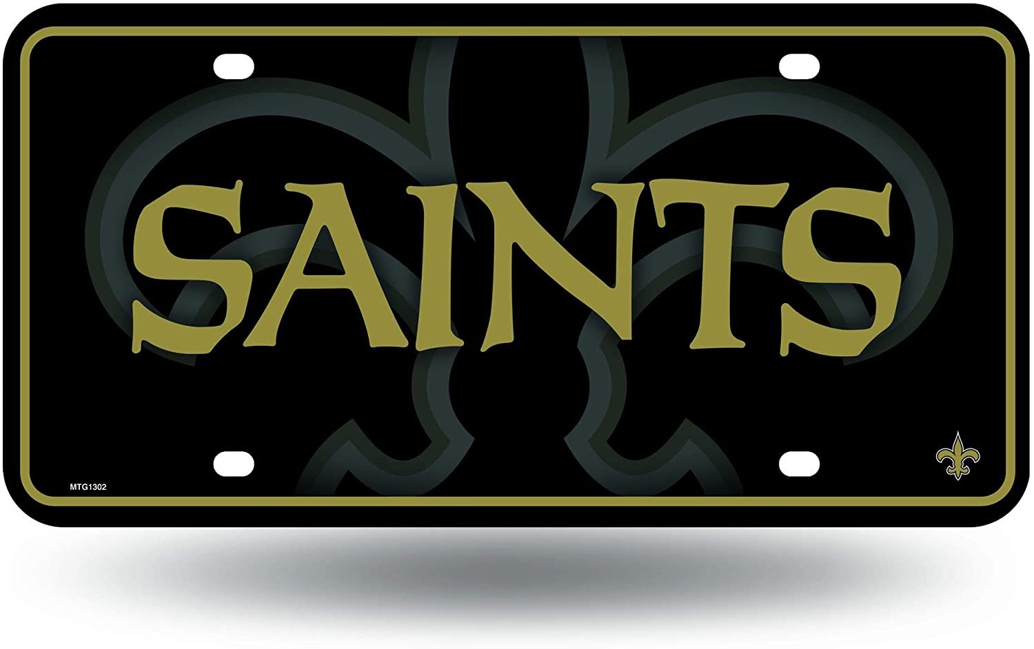 New Orleans Saints Metal Auto Tag License Plate, Team Name Design, 6x12 Inch