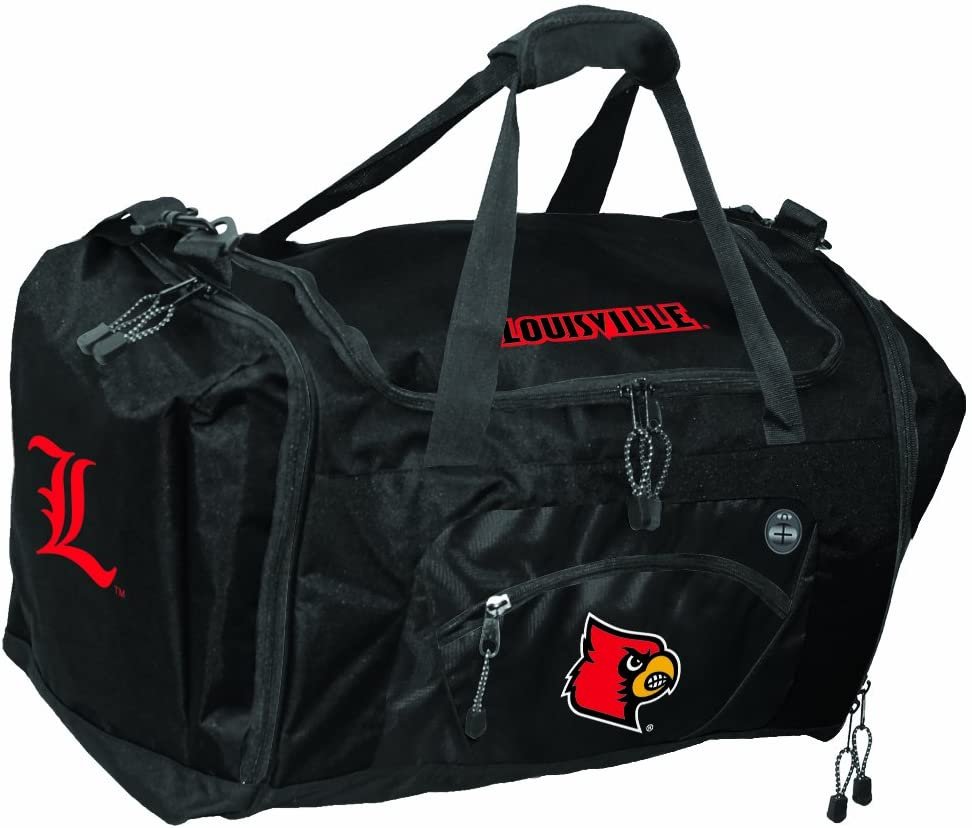 University of Louisville Cardinals Premium Duffel Bag Roadblock Design 21 Inch, Embroidered Logo