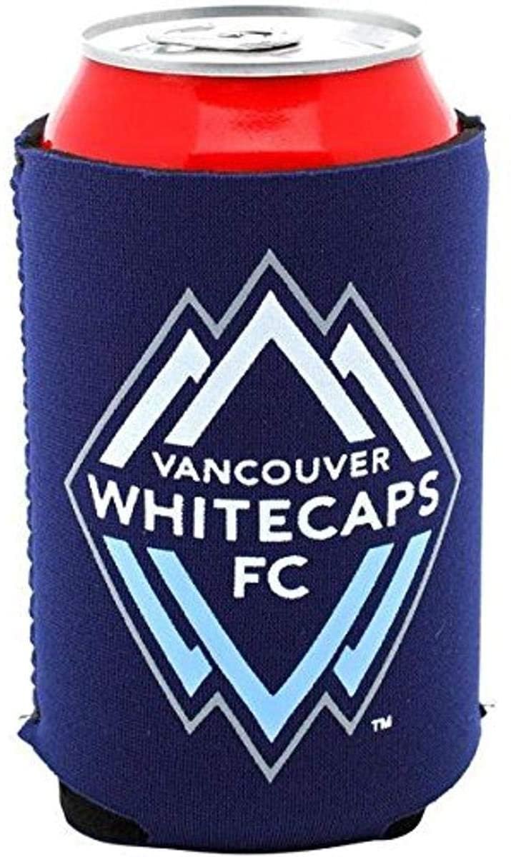 Vancouver Whitecaps FC MLS 12oz Drink Can Cooler Insulated Neoprene Beverage Holder, Logo Design