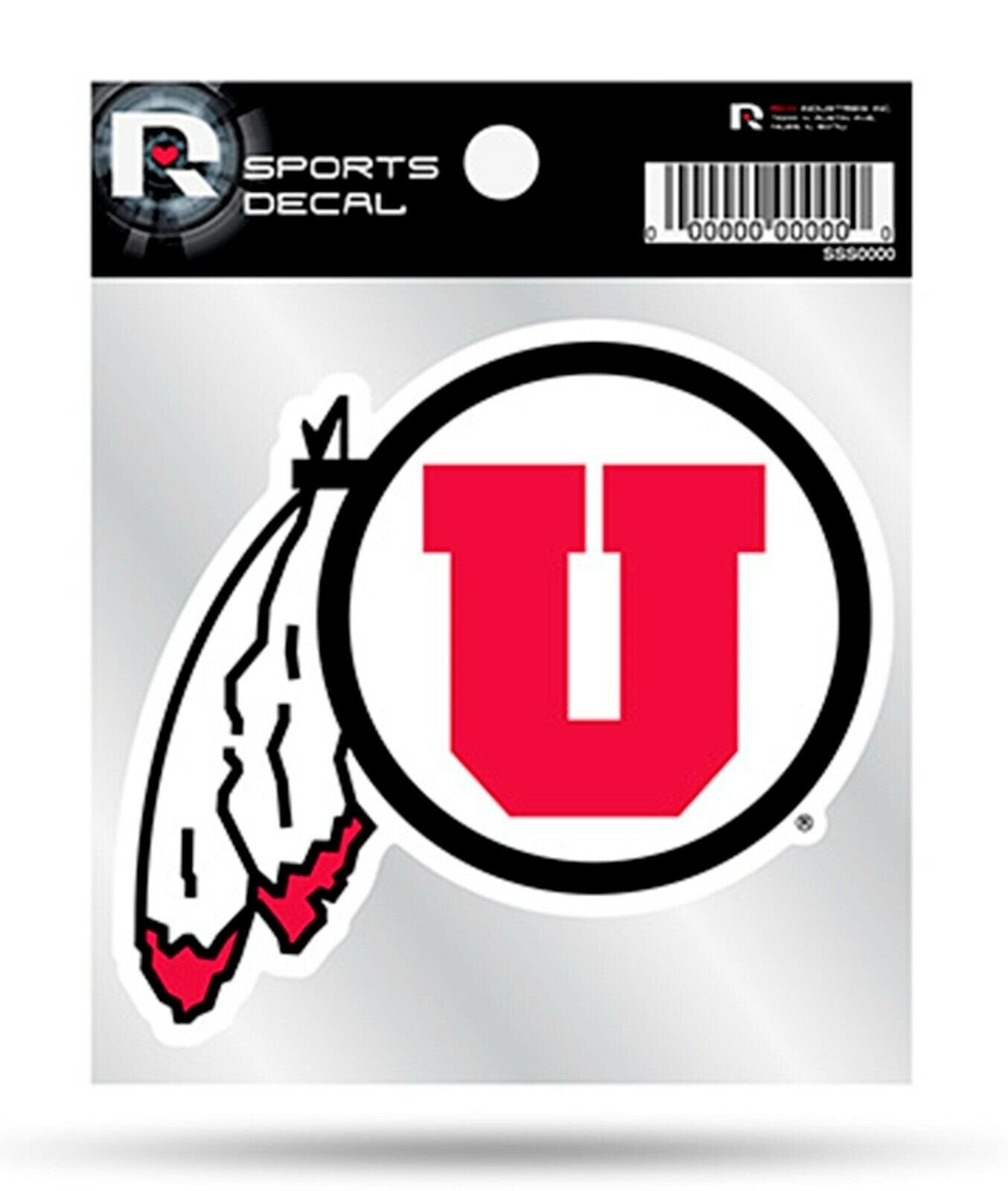 Utah Utes Premium 4x4 Decal with Clear Backing Auto Home Sticker University of