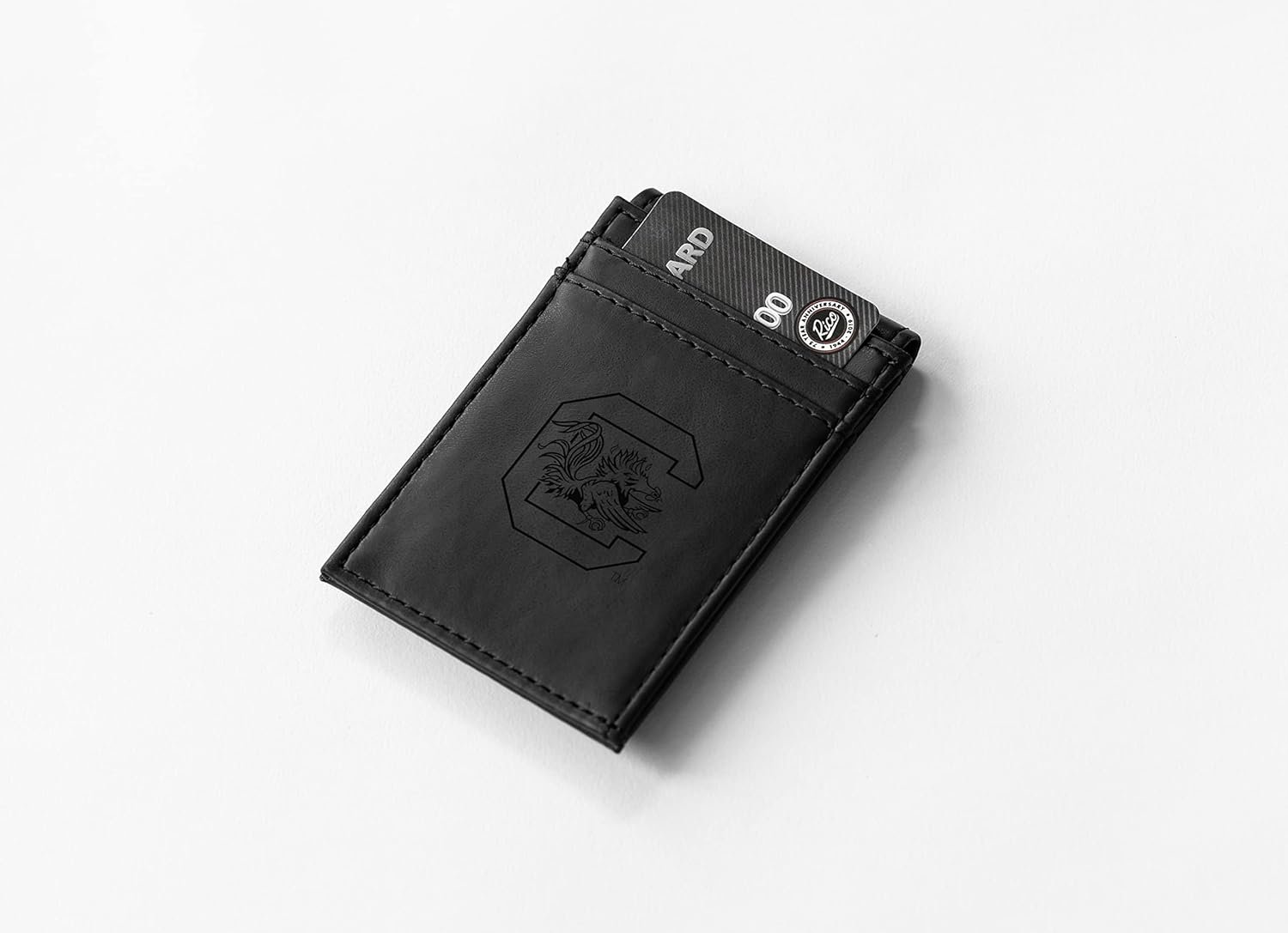 University of Oregon Ducks Premium Brown Leather Wallet, Front Pocket Magnetic Money Clip, Laser Engraved, Vegan