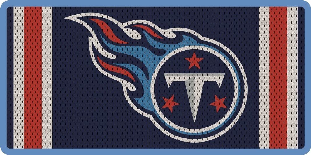 Tennessee Titans Premium Laser Cut Tag License Plate, Jersey Design, Mirrored Acrylic Inlaid, 6x12 Inch
