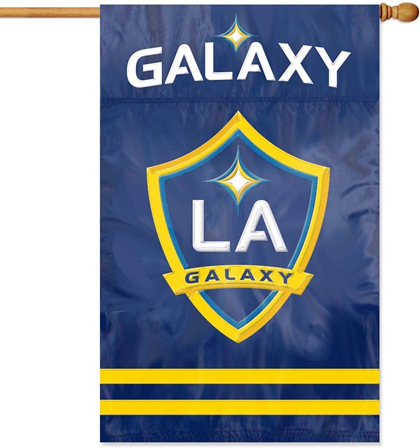 Los Angeles Galaxy LA Premium 2-Sided Banner Flag, Applique & Embroidered, 28x44 Inch, MLS Soccer